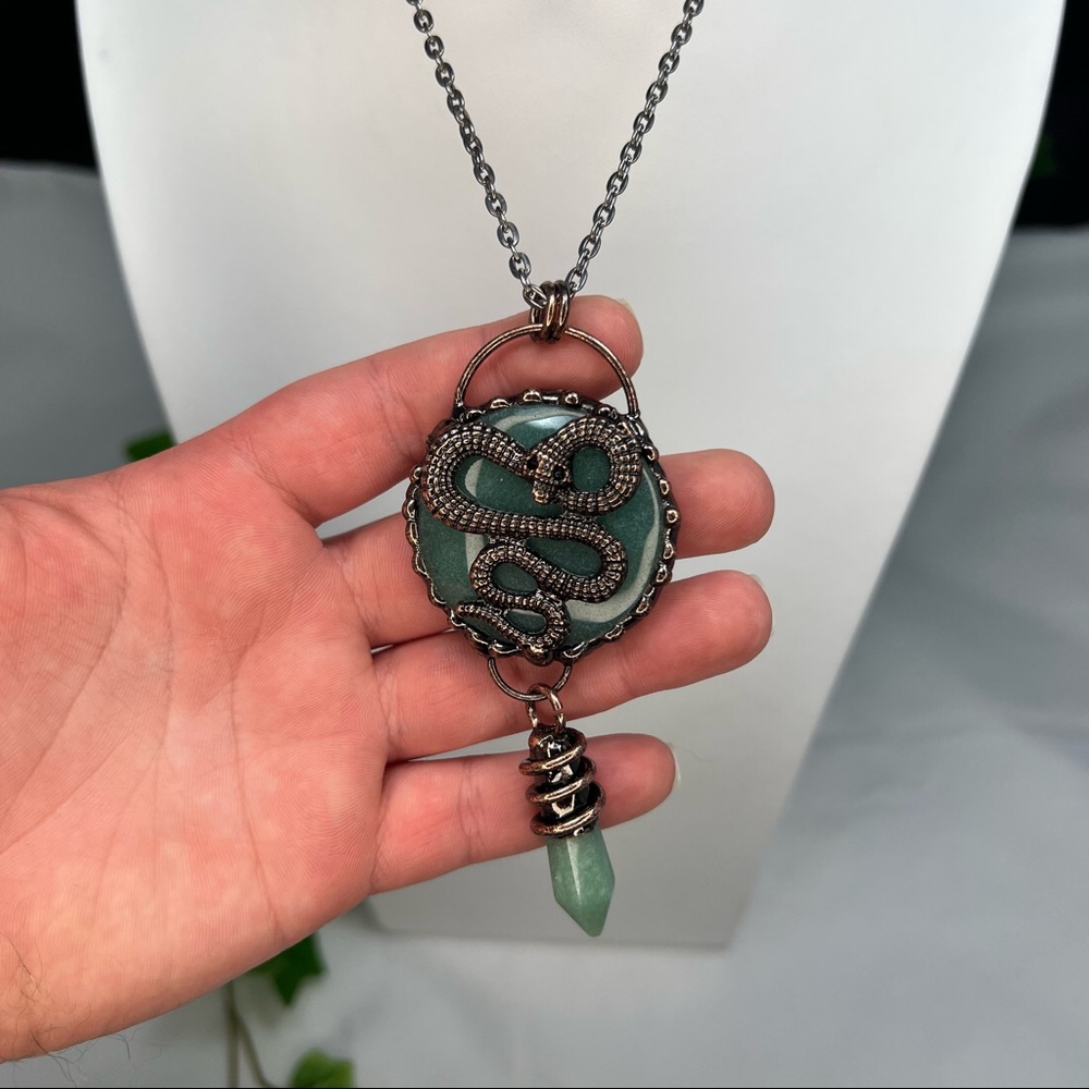 Serpent Green Aventurine Crystal Necklace
